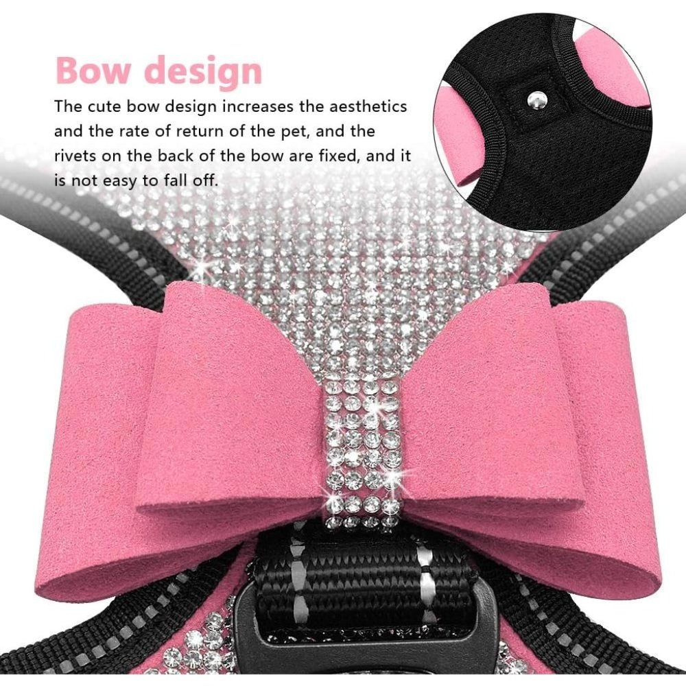 NEW Sparkling Bling Swarovski Crystal Rhinestone Pet Dog Fleece Harness … - Picture 3 of 13